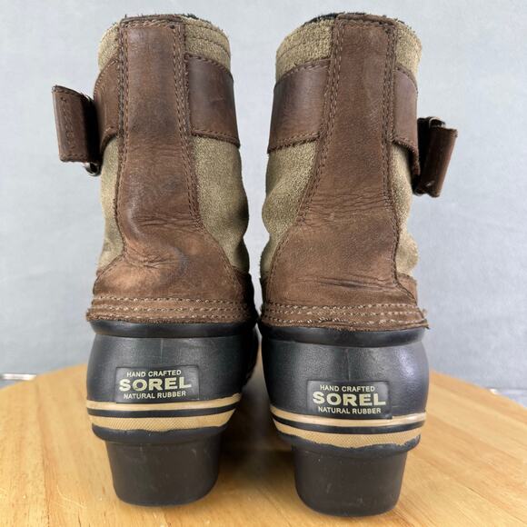 Sorel Fancy Lace II Brown Leather Waterproof Winter Duck Boots Women Size 7 US - Picture 4 of 8